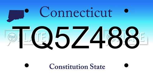 TQ5Z488 Connecticut License Plate