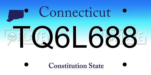 TQ6L688 Connecticut License Plate