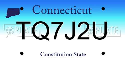TQ7J2U Connecticut License Plate