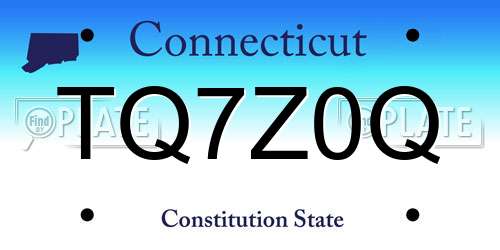 TQ7Z0Q Connecticut License Plate