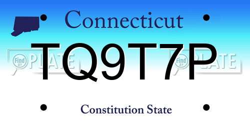 TQ9T7P Connecticut License Plate