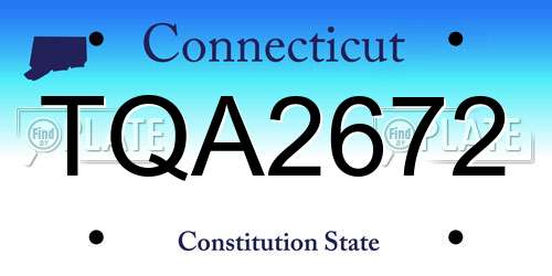 TQA2672 Connecticut License Plate