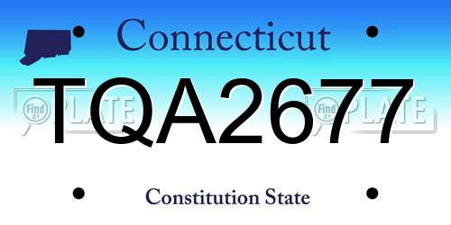 TQA2677 Connecticut License Plate