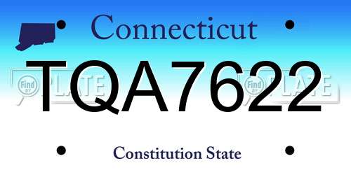 TQA7622 Connecticut License Plate
