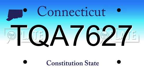 TQA7627 Connecticut License Plate