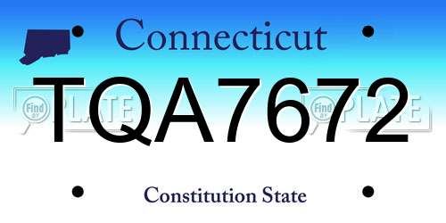 TQA7672 Connecticut License Plate