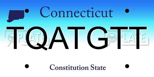 TQATGTT Connecticut License Plate
