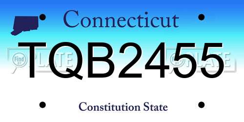 TQB2455 Connecticut License Plate