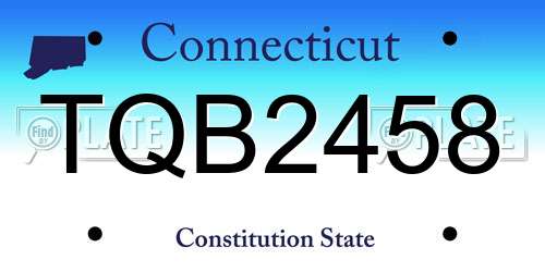 TQB2458 Connecticut License Plate