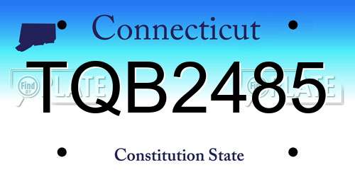 TQB2485 Connecticut License Plate