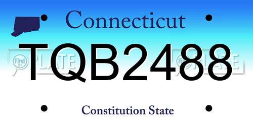TQB2488 Connecticut License Plate