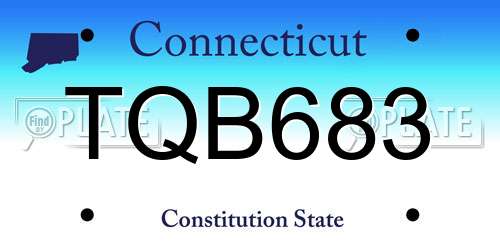 TQB683 Connecticut License Plate