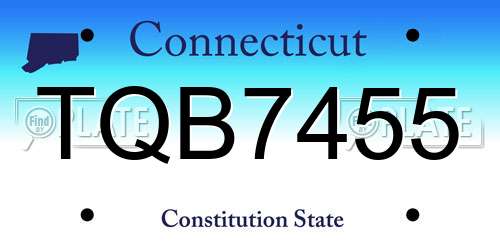 TQB7455 Connecticut License Plate