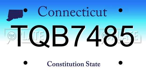 TQB7485 Connecticut License Plate