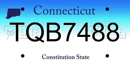 TQB7488 Connecticut License Plate
