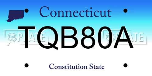 TQB80A Connecticut License Plate