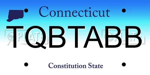 TQBTABB Connecticut License Plate