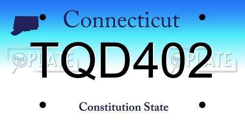TQD402 Connecticut License Plate