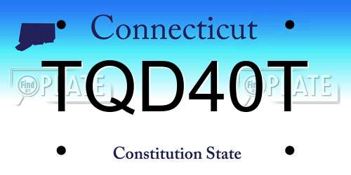 TQD40T Connecticut License Plate