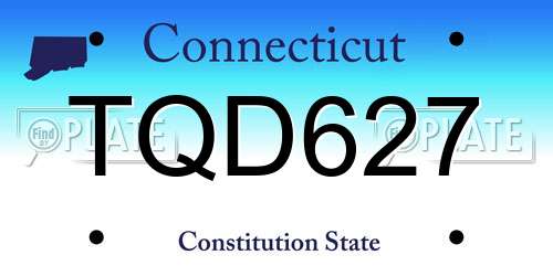 TQD627 Connecticut License Plate