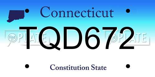 TQD672 Connecticut License Plate