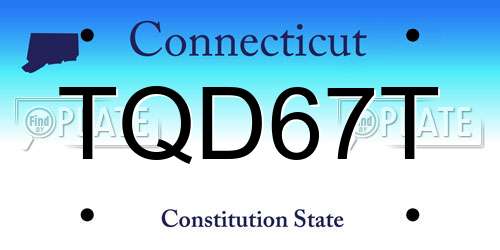 TQD67T Connecticut License Plate