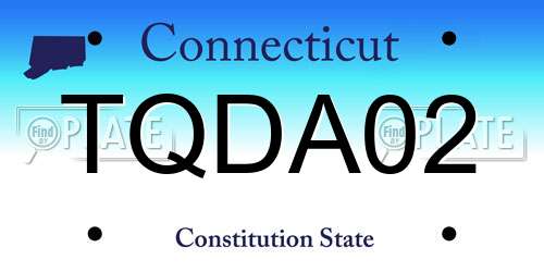 TQDA02 Connecticut License Plate