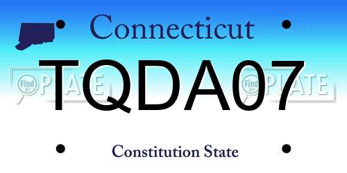 TQDA07 Connecticut License Plate