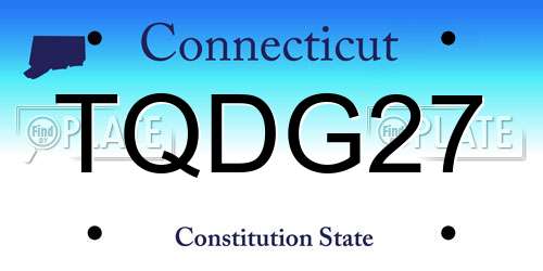 TQDG27 Connecticut License Plate