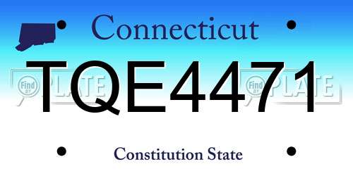 TQE4471 Connecticut License Plate