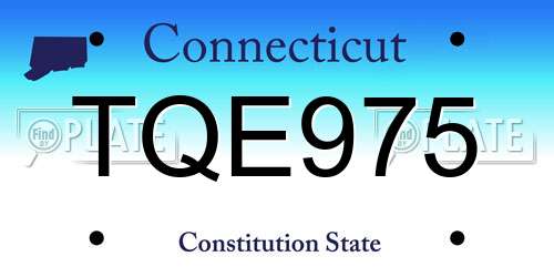 TQE975 Connecticut License Plate