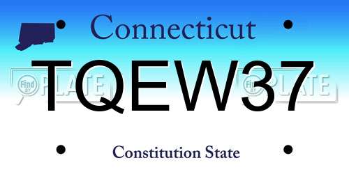TQEW37 Connecticut License Plate