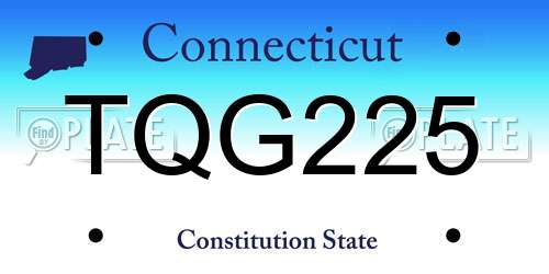 TQG225 Connecticut License Plate