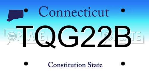 TQG22B Connecticut License Plate