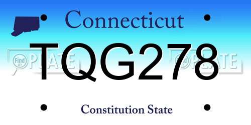 TQG278 Connecticut License Plate