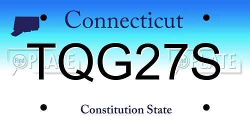 TQG27S Connecticut License Plate