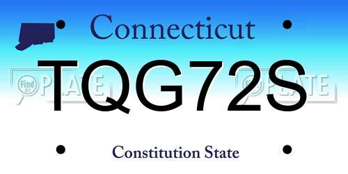 TQG72S Connecticut License Plate