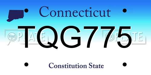 TQG775 Connecticut License Plate
