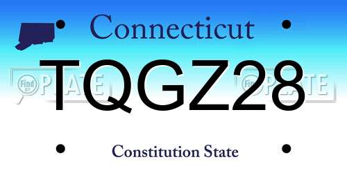 TQGZ28 Connecticut License Plate
