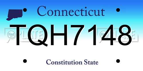 TQH7148 Connecticut License Plate