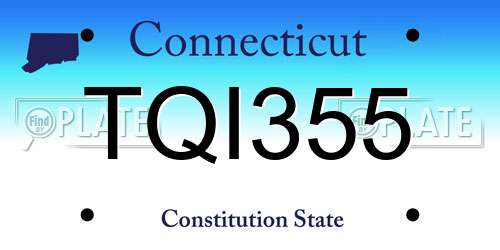 TQI355 Connecticut License Plate