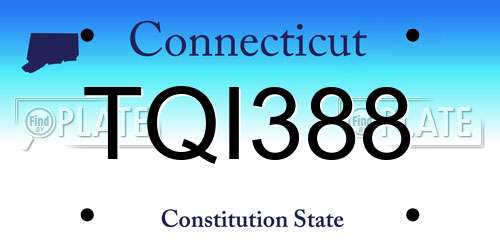 TQI388 Connecticut License Plate
