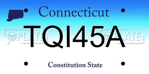 TQI45A Connecticut License Plate