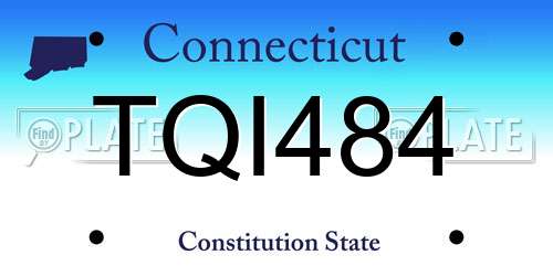 TQI484 Connecticut License Plate