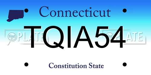 TQIA54 Connecticut License Plate