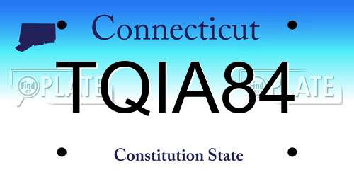 TQIA84 Connecticut License Plate