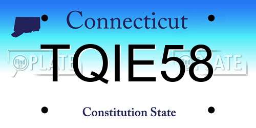 TQIE58 Connecticut License Plate