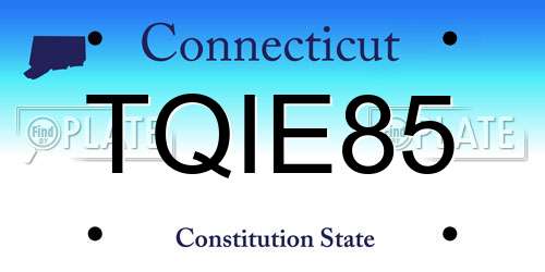 TQIE85 Connecticut License Plate