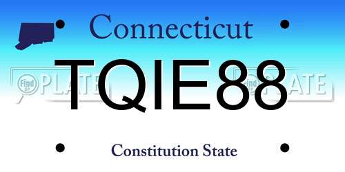 TQIE88 Connecticut License Plate