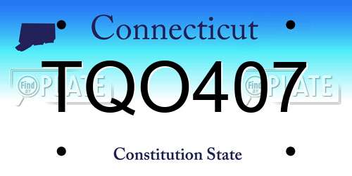 TQO407 Connecticut License Plate